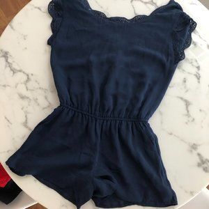 Joie size XXS Navy Blue Short Romper with Lace